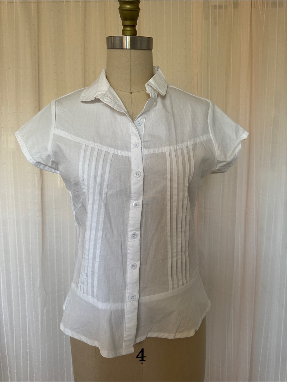 Motel Rocks White Pintuck Button-Down Shirt